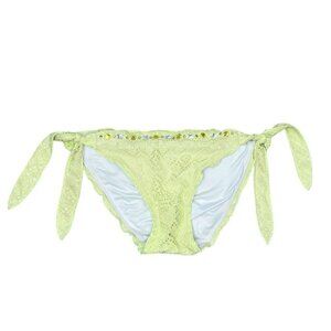 00s 2010s Victoria's Secret Yellow Gem Rhinestone Swimsuit Bottoms Sz S